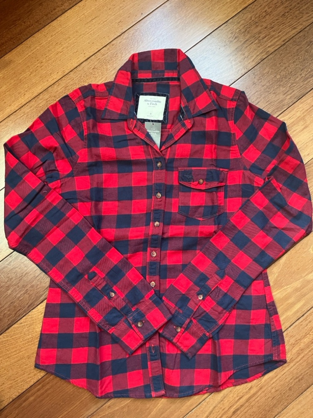 NWT Y2K Abercrombie Plaid Button Down Shirt